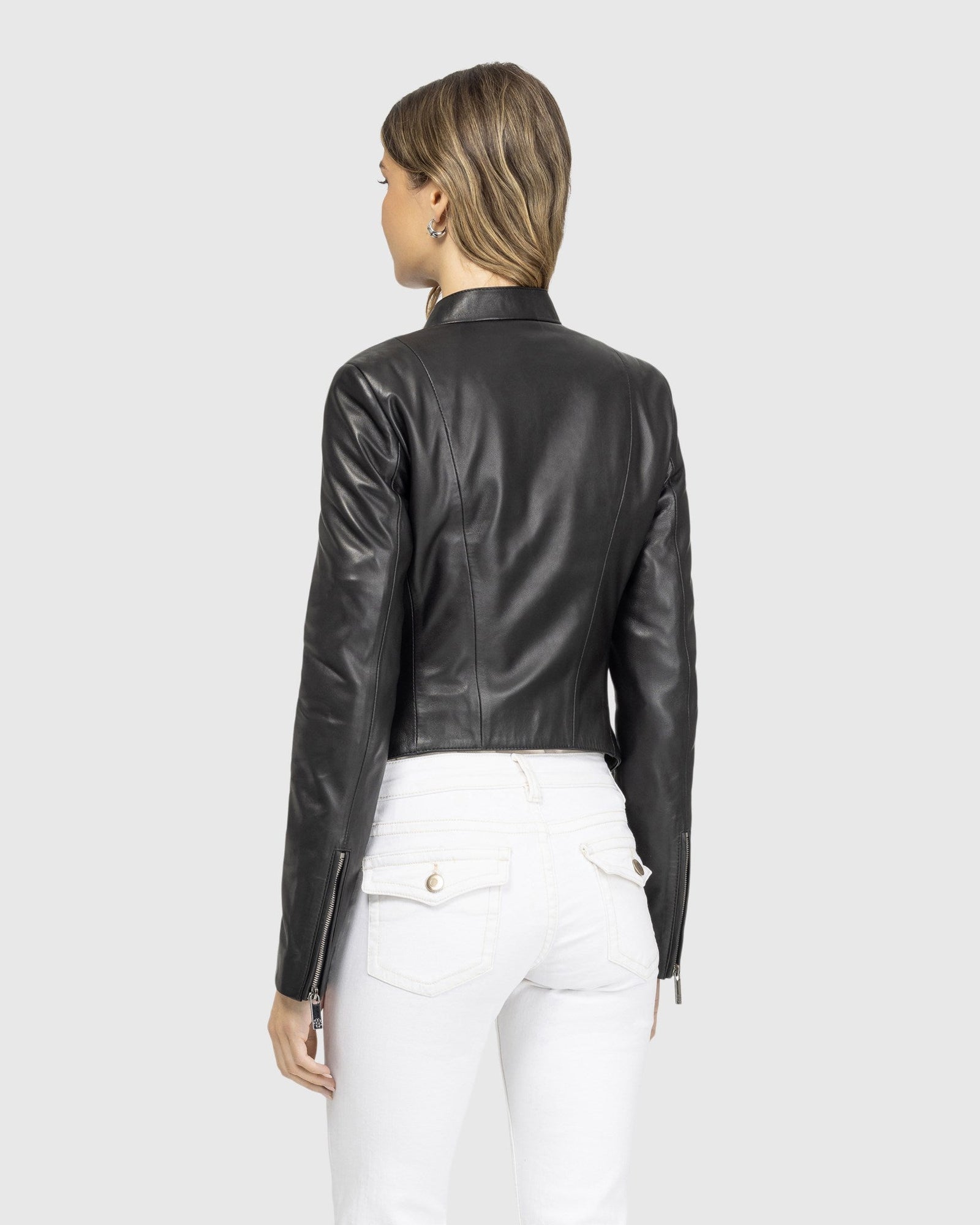 Leather Zip Jacket | Black