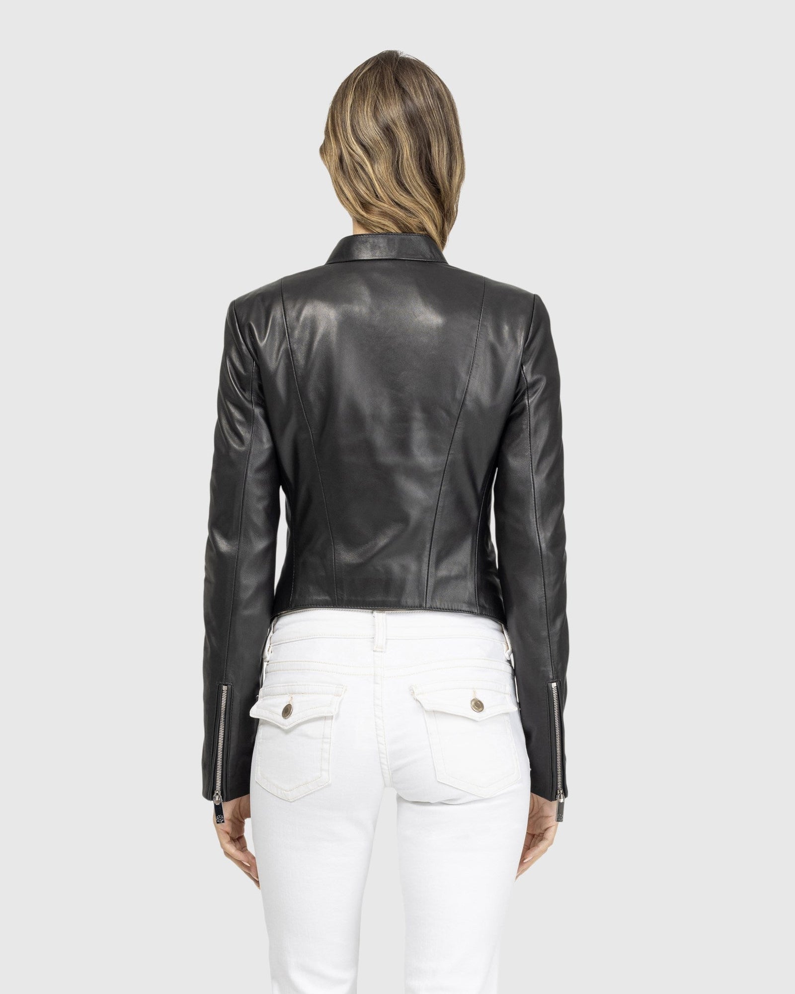 Leather Zip Jacket | Black