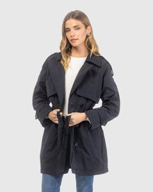 Lightweight Belted Trench Coat | Black