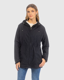 Lightweight Jacket With Zip Pockets & Hood | Black