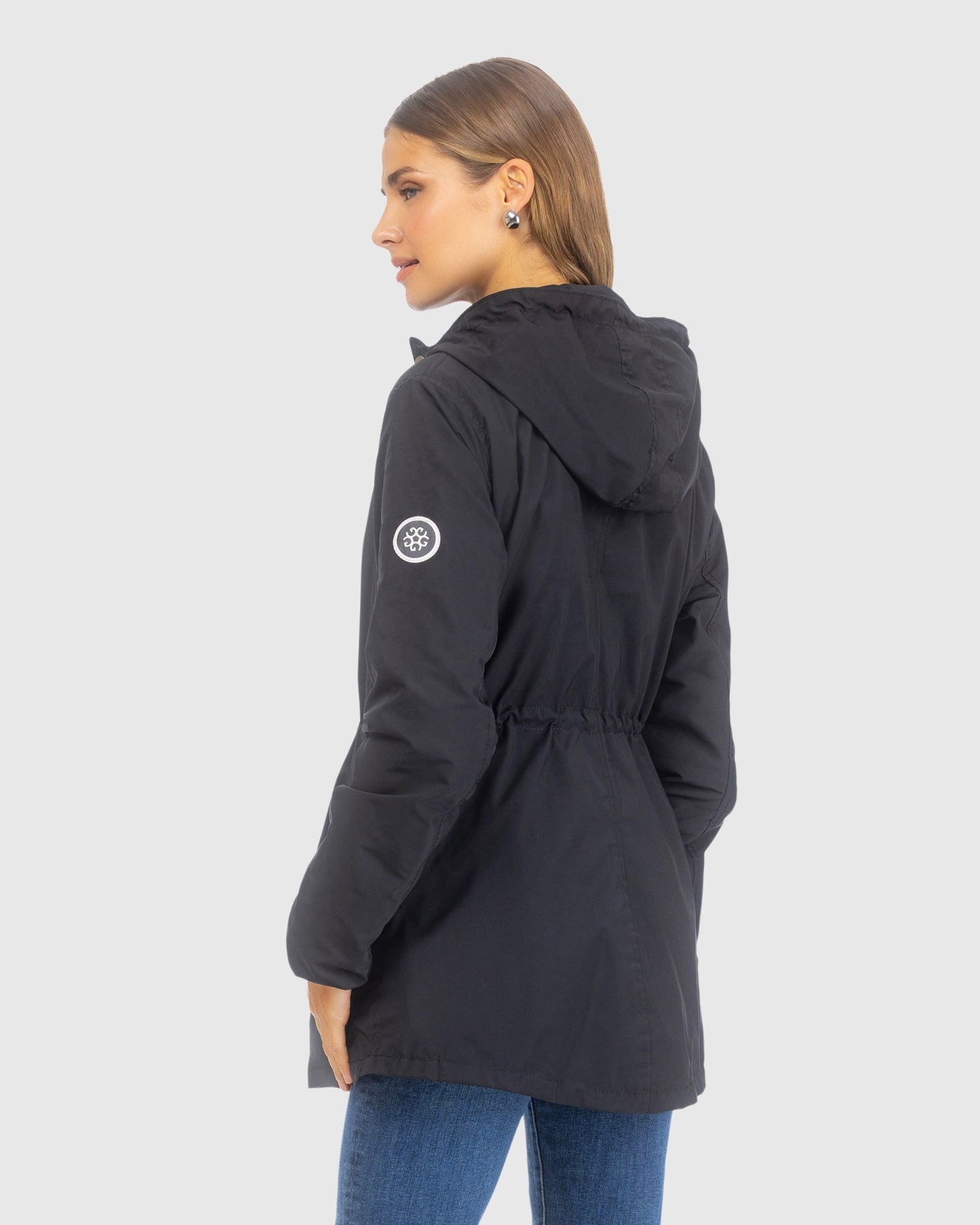 Lightweight Jacket With Zip Pockets & Hood | Black