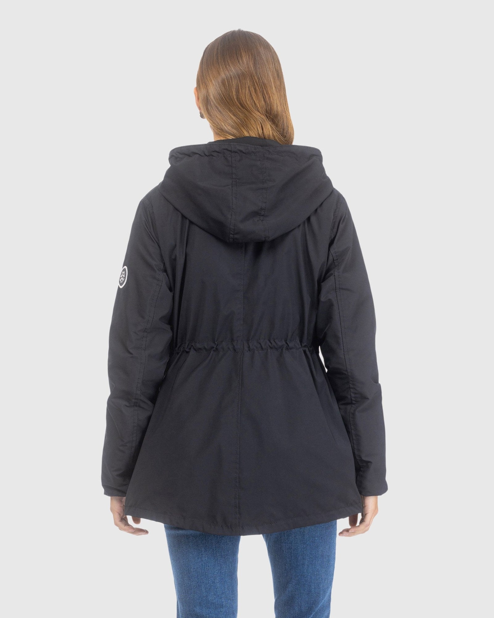 Lightweight Jacket With Zip Pockets & Hood | Black
