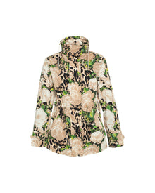 Lightweight Zip Jacket | Women | Beige Floral Leopard