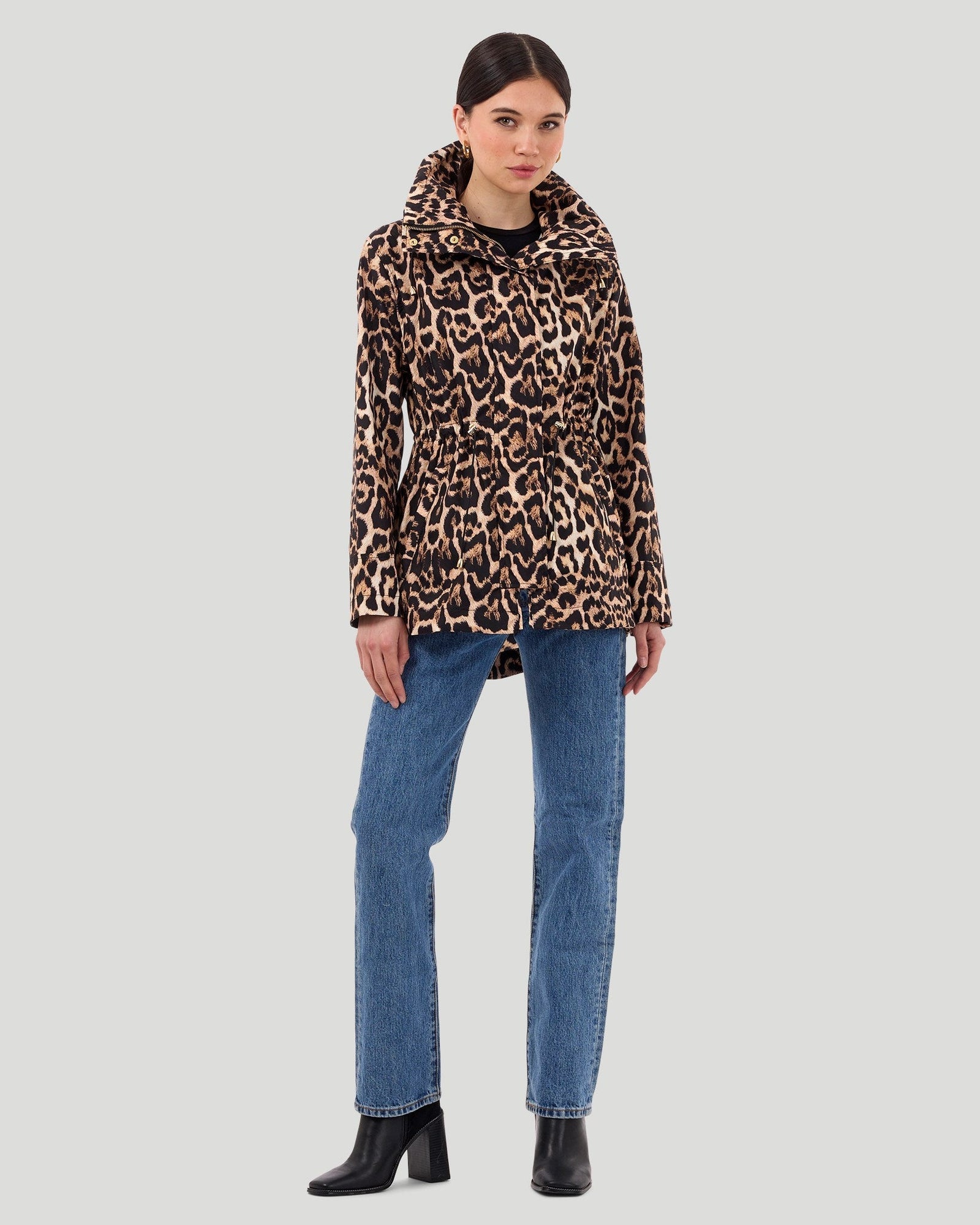 Lightweight Zip Jacket | Women | Brown Leopard