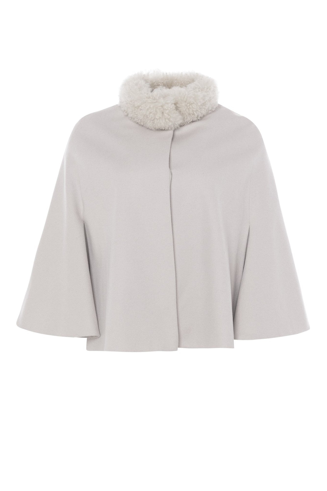 Loro Piana Cashmere Cape With Select Cashmere Goat Collar | Women | Light Beige x Light Beige