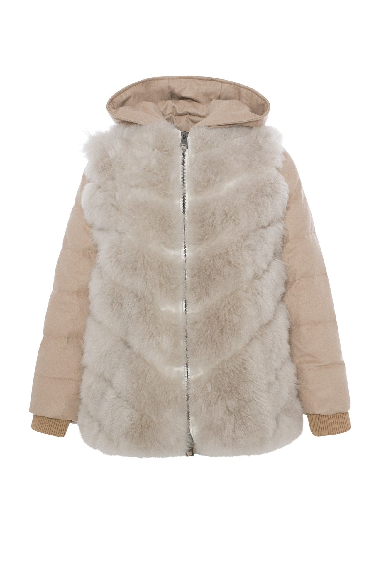 Loro Piana Cashmere Quilted Down Parka With Detachable Select Cashmere Goat Vest (2 Pcs) | Women | Taupe x Light Beige