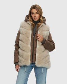 Loro Piana Cashmere Quilted Down Parka With Detachable Select Cashmere Goat Vest (2 Pcs) | Brown/Light Beige