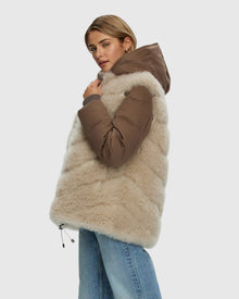 Loro Piana Cashmere Quilted Down Parka With Detachable Select Cashmere Goat Vest (2 Pcs) | Brown/Light Beige