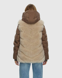 Loro Piana Cashmere Quilted Down Parka With Detachable Select Cashmere Goat Vest (2 Pcs) | Brown/Light Beige