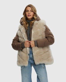 Loro Piana Cashmere Quilted Down Parka With Detachable Select Cashmere Goat Vest (2 Pcs) | Brown/Light Beige