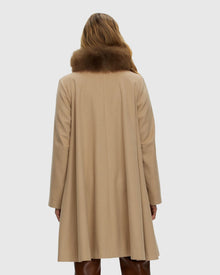 Loro Piana Cashmere Stroller With Select Cashmere Goat Collar, Belt | Taupe/Brown