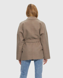 Loro Piana Cashmere & Wool Belted Jacket | Brown/Light Brown