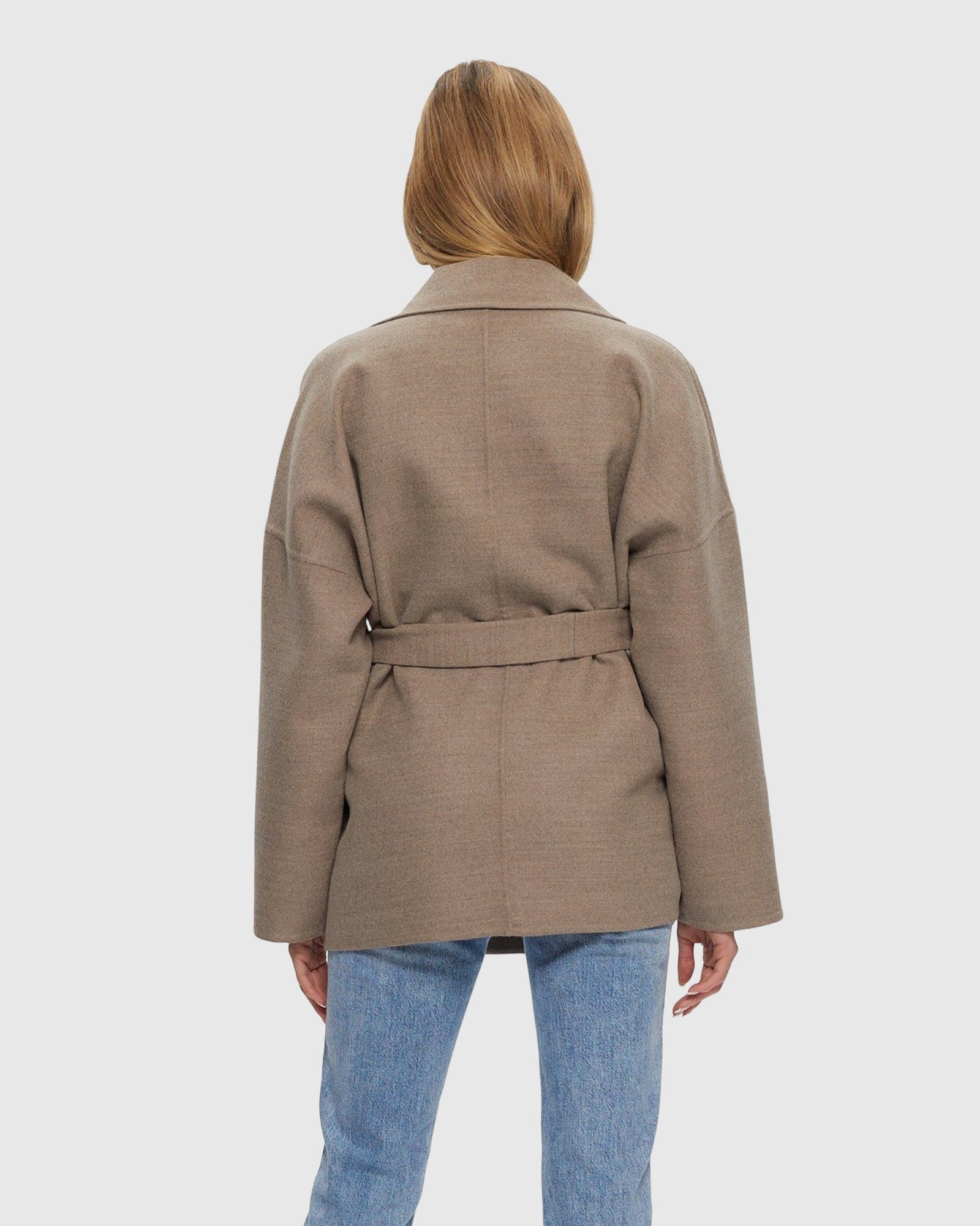 Loro Piana Cashmere & Wool Belted Jacket | Brown/Light Brown