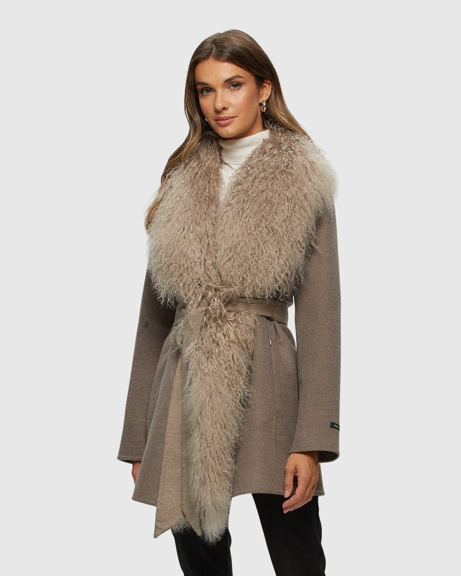 Loro Piana Cashmere & Wool Jacket With Select Lamb Trim | Light Brown/Beige