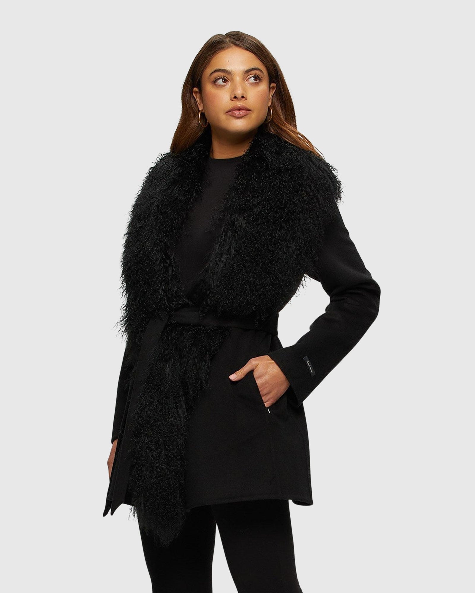 Loro Piana Cashmere & Wool Jacket With Select Lamb Trim | Black