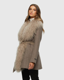 Loro Piana Cashmere & Wool Jacket With Select Lamb Trim | Light Brown/Beige