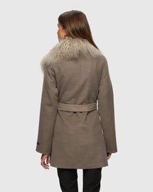 Loro Piana Cashmere & Wool Jacket With Select Lamb Trim | Light Brown/Beige