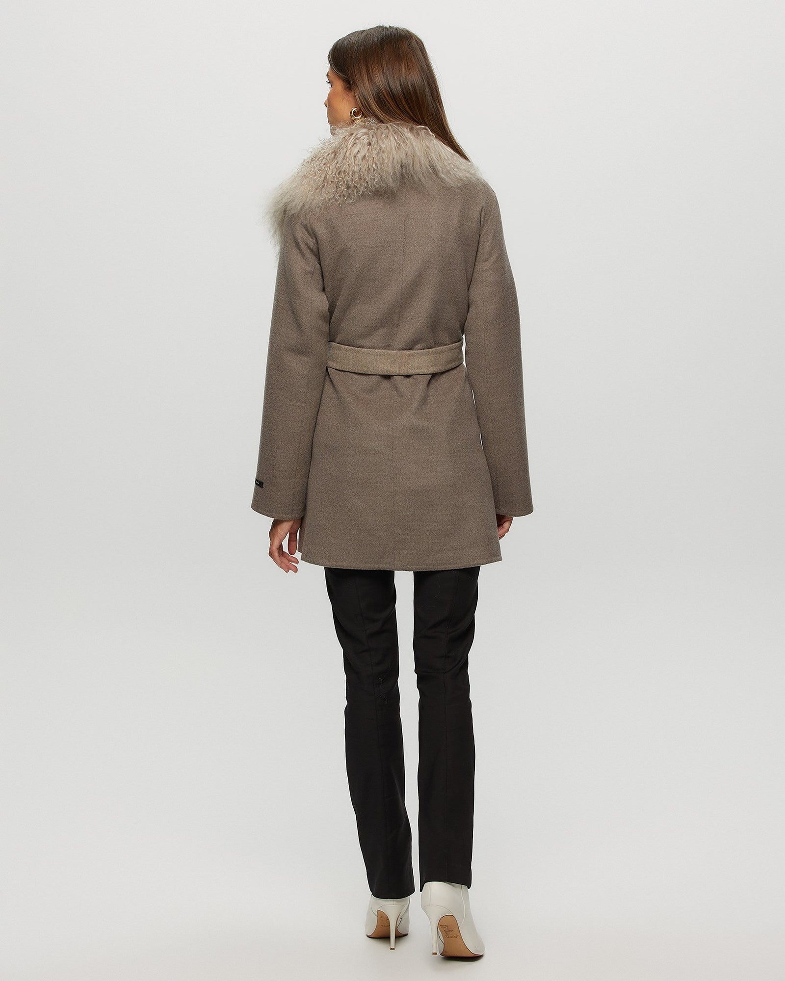 Loro Piana Cashmere & Wool Jacket With Select Lamb Trim | Women | Light Brown x Beige