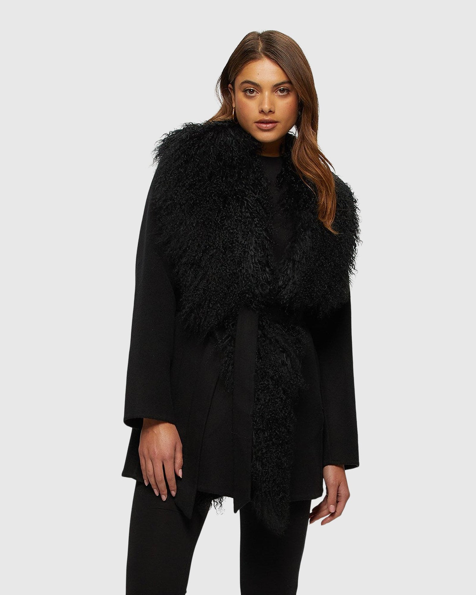 Loro Piana Cashmere & Wool Jacket With Select Lamb Trim | Black