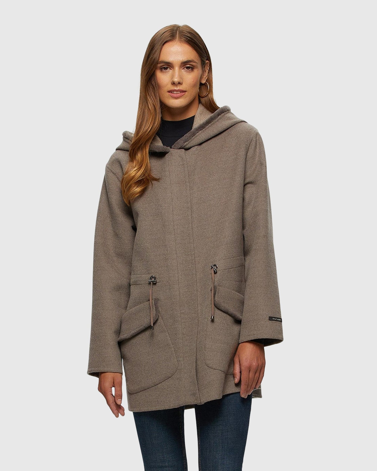 Loro Piana Cashmere & Wool Parka With Merino Shearling Lamb Hood Trim | Light Brown/Beige