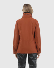 Loro Piana Storm System Lined Jacket With Detachable Select Shearling Lamb Collar, Concealed Hood | Rust/Black