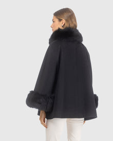 Loro Piana Wool Jacket With Merino Shearling Lamb Collar & Cuffs | Black