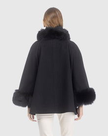 Loro Piana Wool Jacket With Merino Shearling Lamb Collar & Cuffs | Black