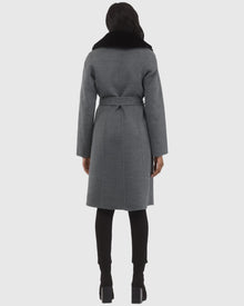 Stroller Crafted From Loro Piana Wool with Detachable Select Shearling Lamb Collar | Gray/Dark Gray/Black