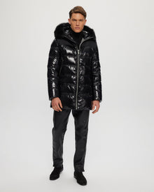 Après-Ski Parka With Detachable Toscana Shearling Lamb Hood Trim | Men | Black x Black (V1)