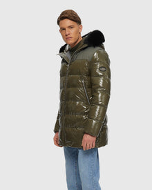 Men | Après-Ski Parka With Detachable Toscana Shearling Lamb Hood Trim | Military/Black
