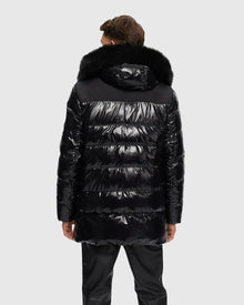 Men's Après-Ski Parka with Detachable Toscana Shearling Lamb Hood Trim | Black/Black