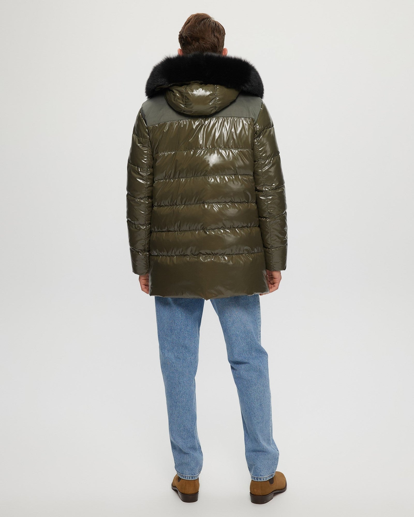 Après-Ski Parka With Detachable Toscana Shearling Lamb Hood Trim | Men | Military x Black (V2)