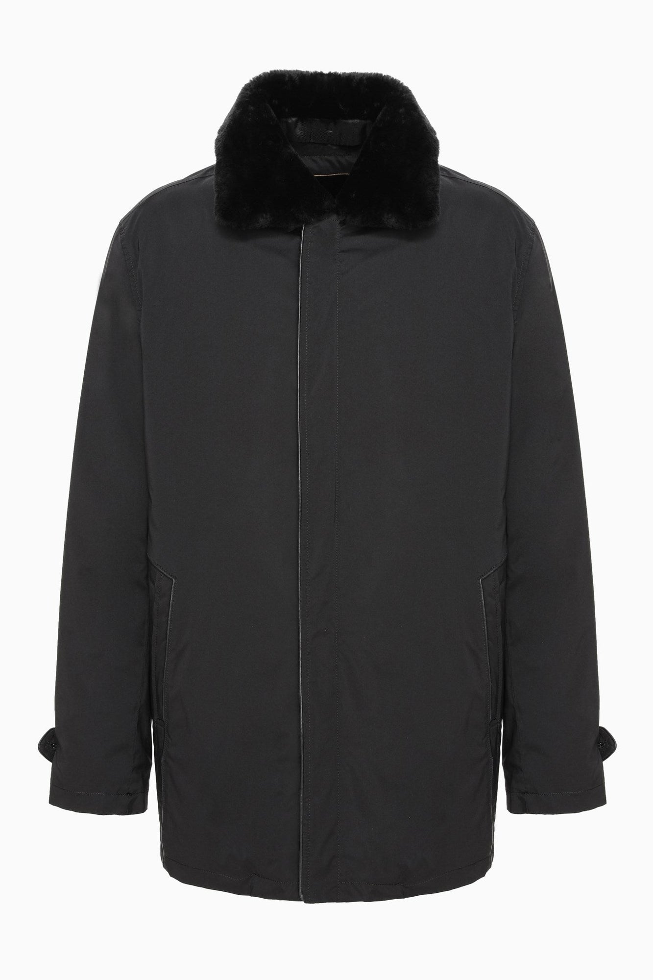 Coat With Detachable Select Shearling Lamb Lining And Collar | Men | Black