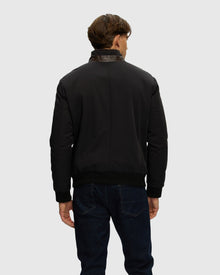 Men | Fabric Jacket With Shearling Lamb | Black