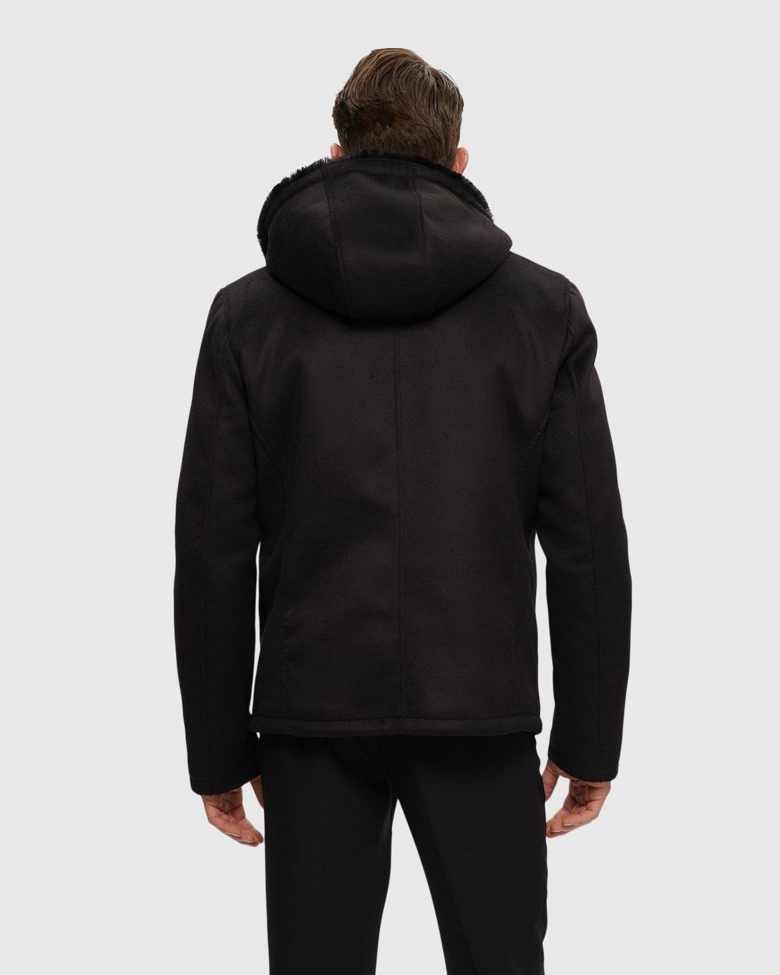 Men | Fabric Parka With Select Shearling Lamb Lining | Black