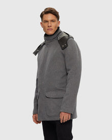 Men | Loro Piana Wool Parka With Detachable Hood And Merino Shearling Lamb Collar | Gray/Black