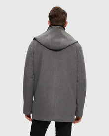 Men | Loro Piana Wool Parka With Detachable Hood And Merino Shearling Lamb Collar | Gray/Black