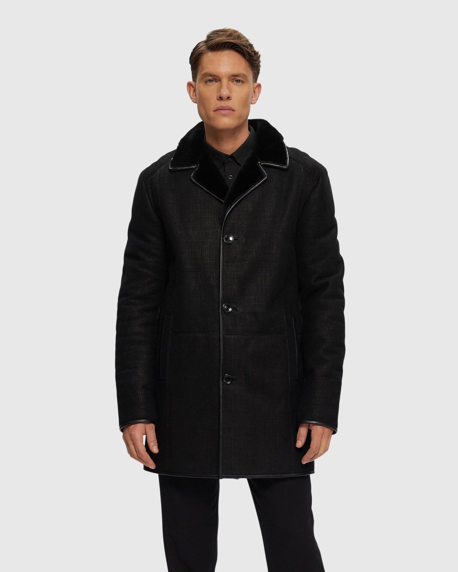 Men | Merino Shearling Lamb Stroller | Black Pattern