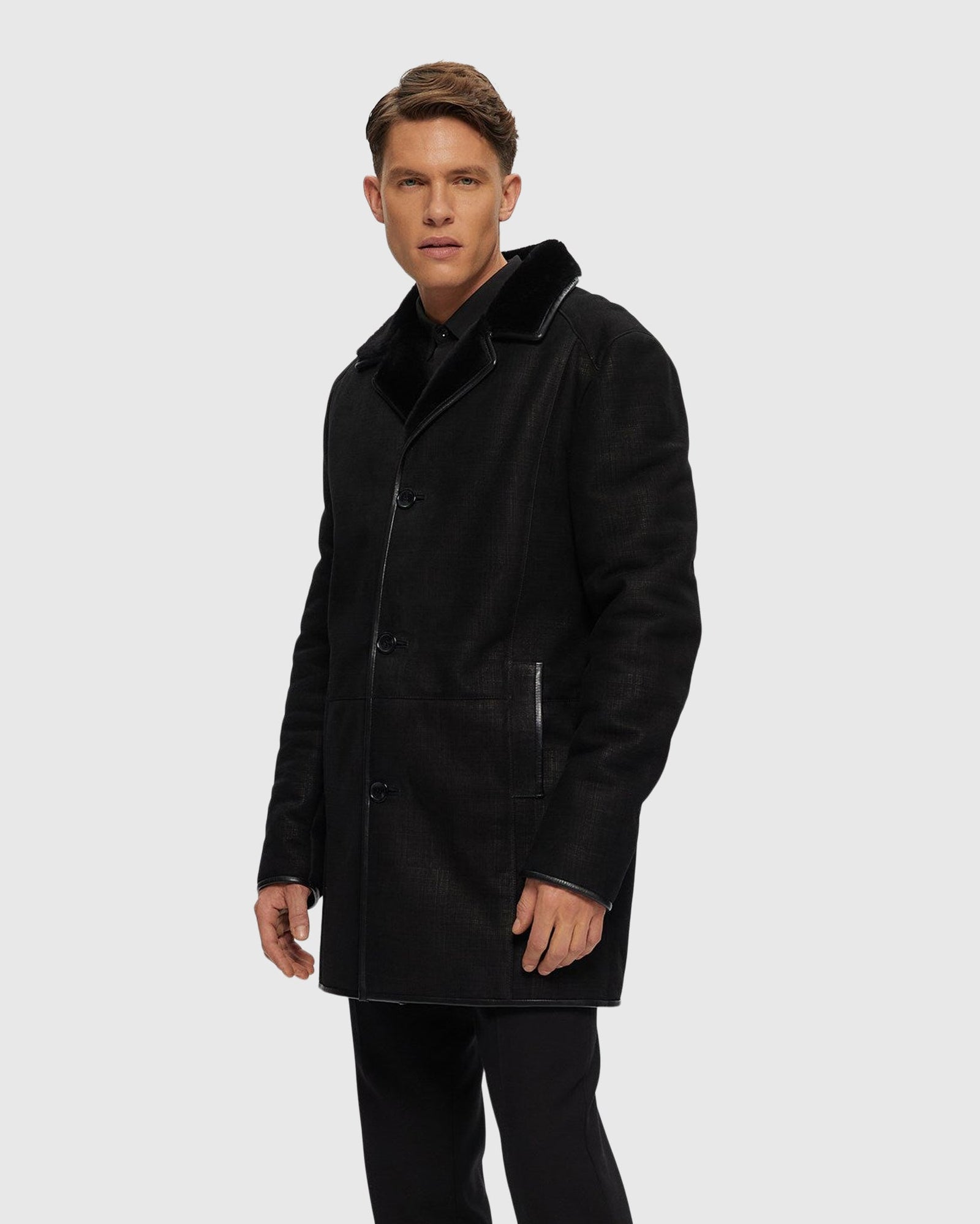 Men | Merino Shearling Lamb Stroller | Black Pattern