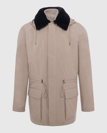 Men | Parka With Detachable Select Shearling Lamb Collar And Detachable Vest (2 Pcs) | Tan/Black