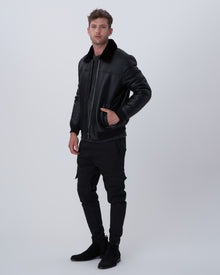 Select Shearling Lamb Bomber Jacket | Men | Black