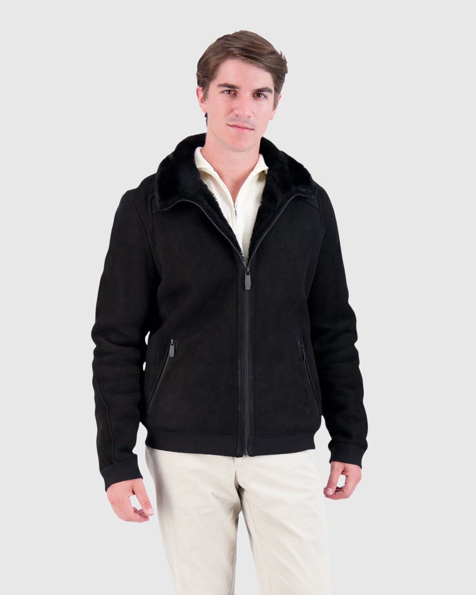 Men | Select Shearling Lamb Jacket | Black (V2)