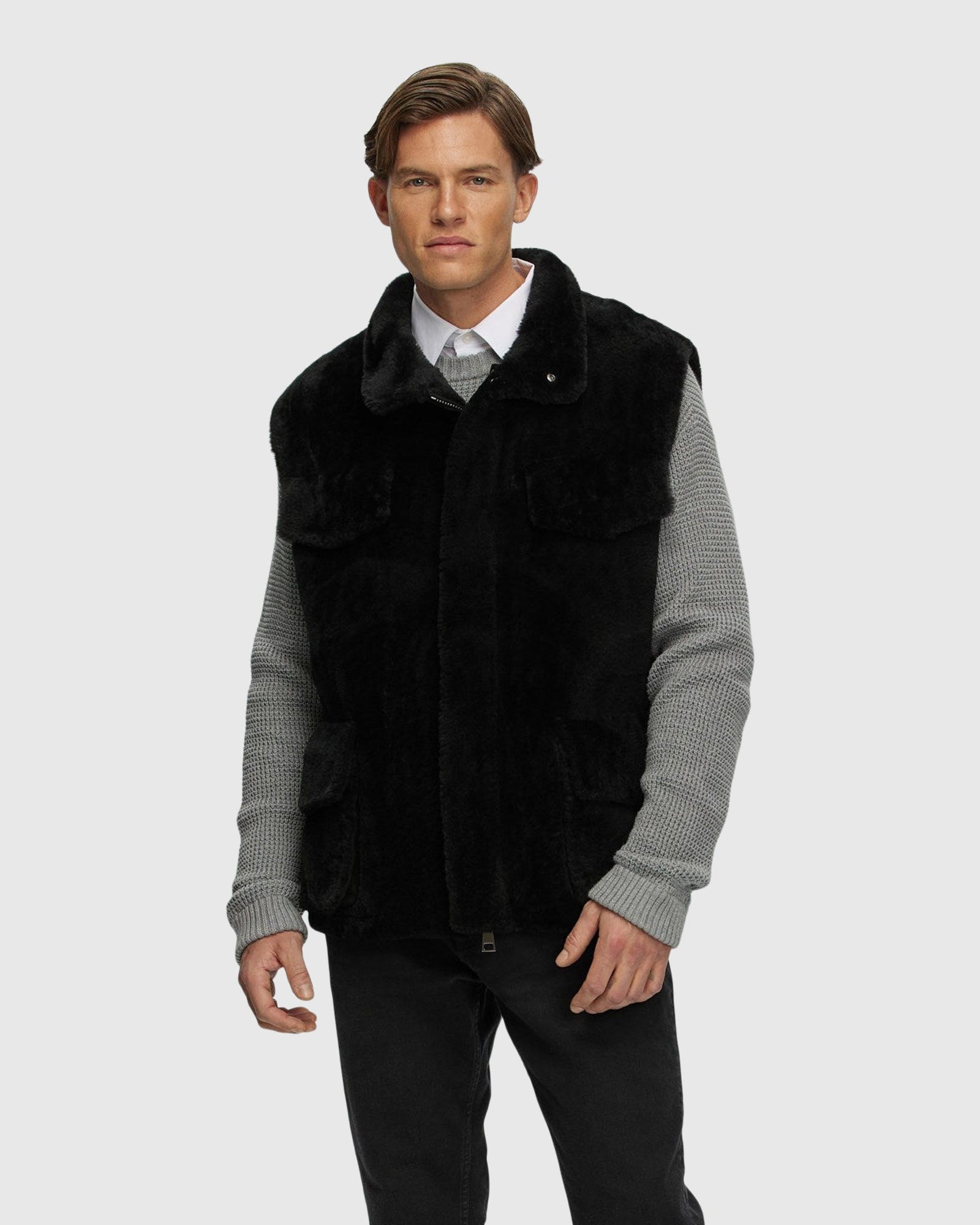 Men | Sheared Select Shearling Vest | Black