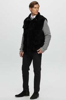 Sheared Select Shearling Vest | Men | Black