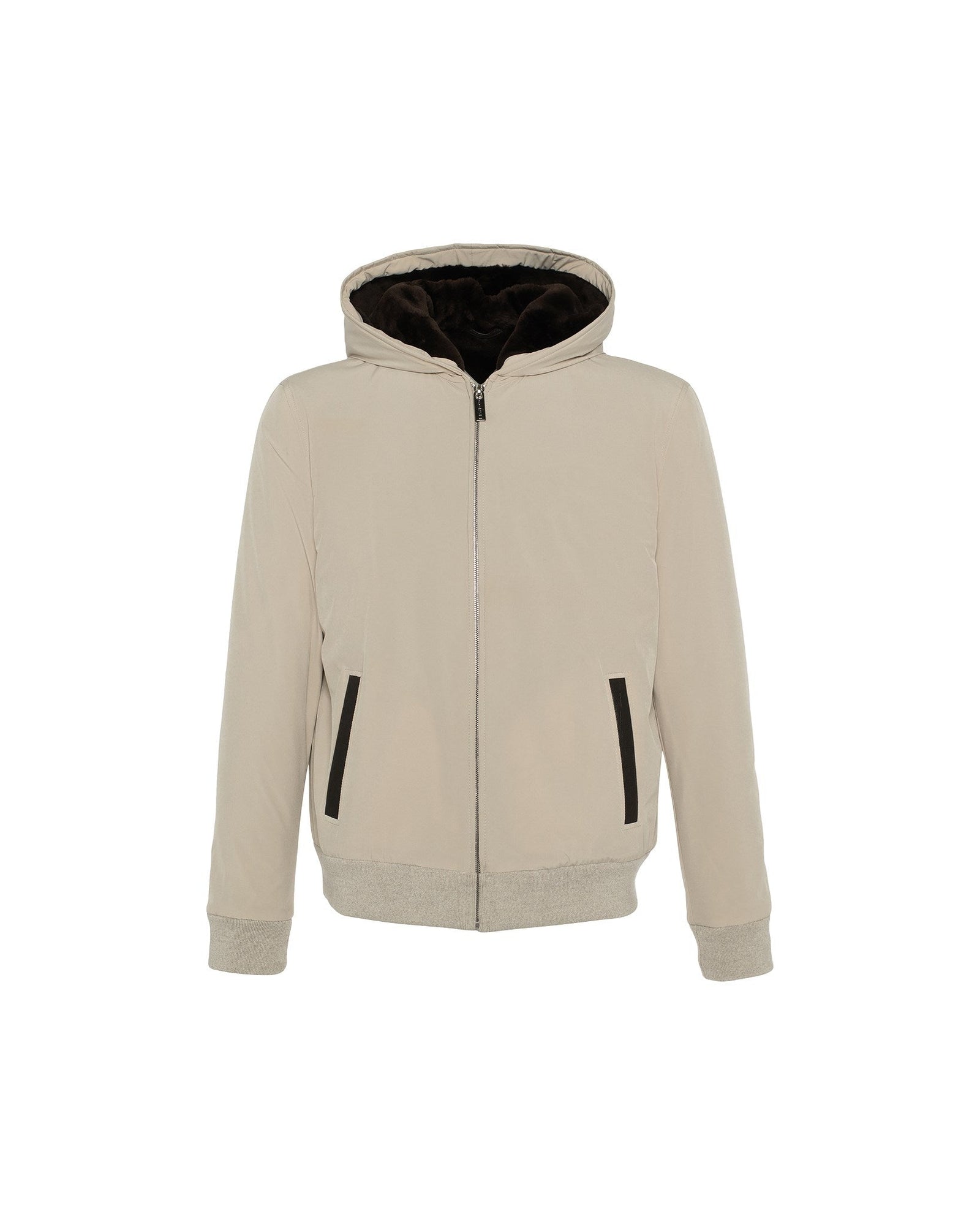 Shearling Lined Bomber Jacket | Men | Beige x Brown