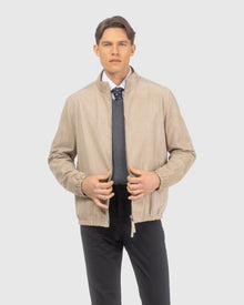 Men | Goat Suede Jacket Reversible To Polyester | Beige/Beige