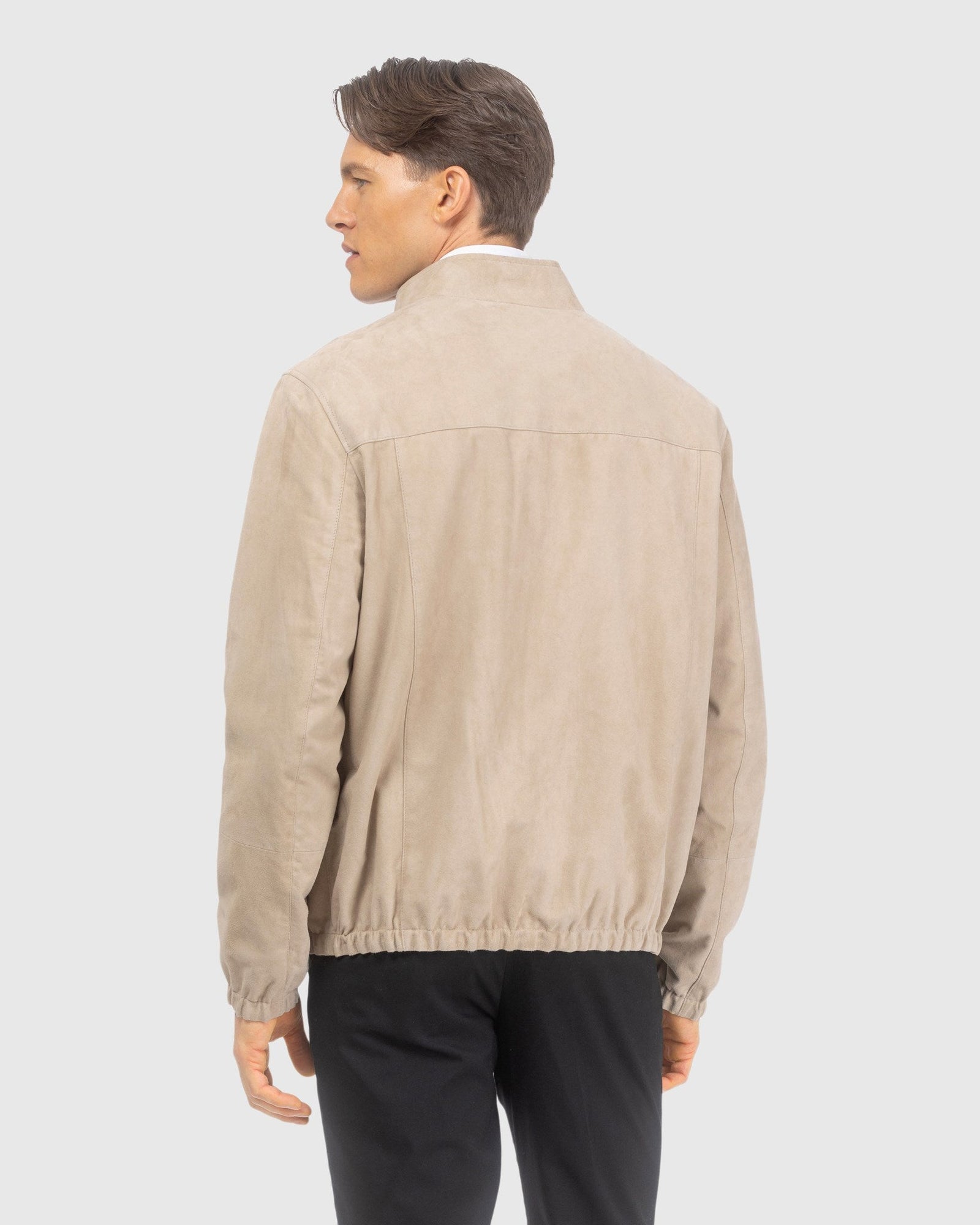 Men | Goat Suede Jacket Reversible To Polyester | Beige/Beige