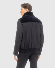 Men | Loro Piana Cashmere & Wool Jacket With Grooved Shearling Lamb Front | Navy/Black