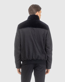 Men | Loro Piana Cashmere & Wool Jacket With Grooved Shearling Lamb Front | Navy/Black