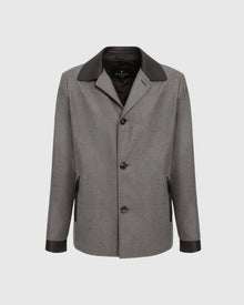 Men | Loro Piana Cashmere & Wool Jacket With Leather Trim | Taupe/Dark Brown